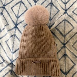 Steve Madden Kids' Brown Knit Pom-Pom Hat